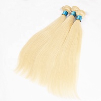 Commercio all'ingrosso 100% brasiliano capelli umani fasci di colore biondo, cuticola allineati capelli 613 lisci fasci per le donne nere