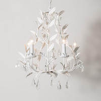 Chandelier rétro en fer de style campagnard américain Cristaux Feuille Design Villa Restaurant Décor de vestiaire Éclairage créatif Décoration de chambre