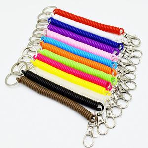 Mutil-Color Spring Coiled Plastic Bungee Keychain Lanyard Elastic <b>Key</b> Tag Holder EVA and Zinc Alloy Spiral Cord TPU Lanyard - Product Image 4