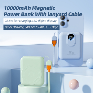 Foldable 10000MAh Powerbank PD 22.5W Digital Display Fast Charging 15W <b>Wireless</b> Charging Power Bank with Lanyard - Product Image 1