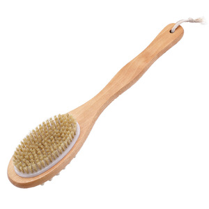 Wanmei Bath <b>Scrub</b> <b>Brush</b> <b>Long</b> <b>Handle</b> Oval Wood Massage <b>Brush</b> For Men And Adults Body Foot Care - Product Image 5