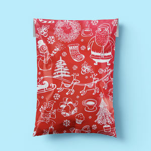 مغلف بريد بولي كريسماس لطيف مطبوع حسب الطلب ، هولي سانتا إيلك ، مغلف شحن ، لتعبئة ديكورات العطلات - Product Image 3