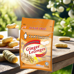 HALAL Malaysia 15g/Packet Tastimint Ginger Tablet Candy Lozenges Sugar-Free Mint Flavor Bag - Product Image 1