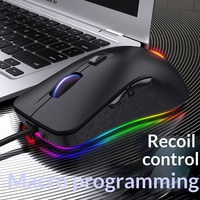 Ratón para Juegos con Cable YINDIAO G402, 6400DPI Ajustables, 7 Botones Programables, Retroiluminación RGB, Clic Mecánico, Ergonómico para PC Gamer
