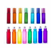 Petit flacon roll-on dégradé givré de 5 ml et 10 ml avec bille en pierre précieuse pour cosmétiques, parfums, huiles essentielles et soins de la peau – Bouteilles en verre à bille