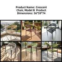 Chaises en aluminium nordiques, meubles de jardin en rotin, chaise empilable, mobilier commercial, utilisation imperméable pour patio et balcon