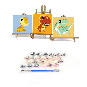 Kinder DIY Malen nach Zahlen Cartoon Mädchen Malen nach Zahlen Handgemalte Kinder Malen 20x20cm Kunstwerk Geschenk mit Rahmen Kits Art