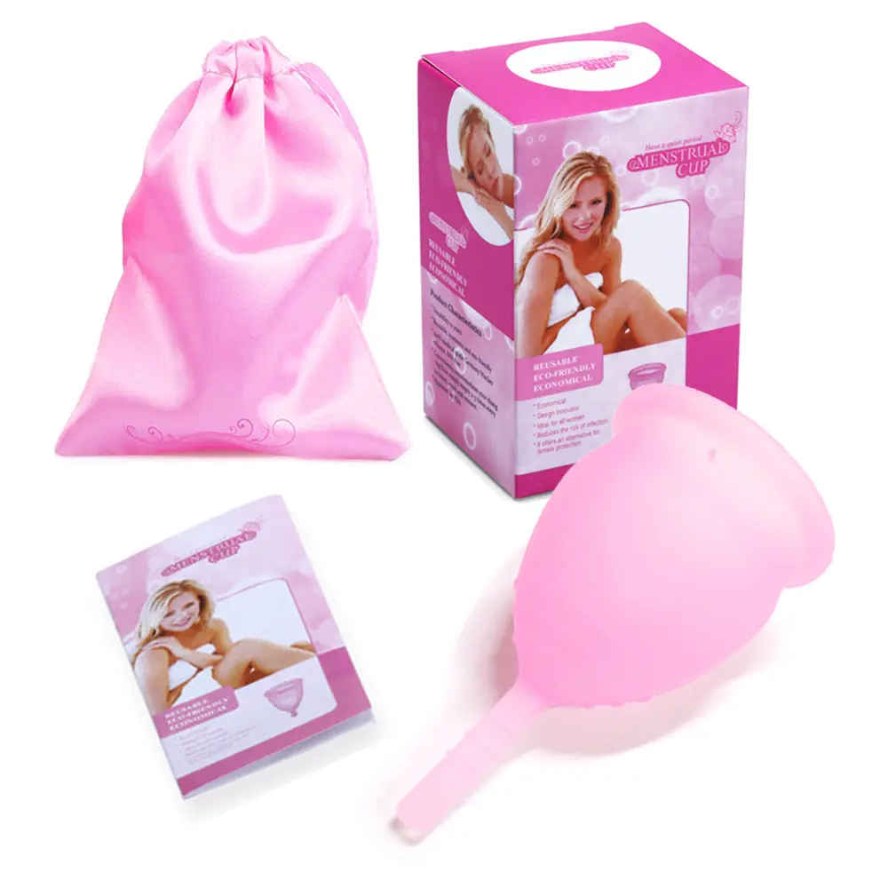 Mango de bola Menstrual Copa de tía sin rastro Reutilizable Amistoso Silicona Mujeres Copa Menstrual plegable