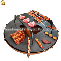 Brasero en acier corten avec grille de cuisson - Barbecue multifonctionnel d'extérieur