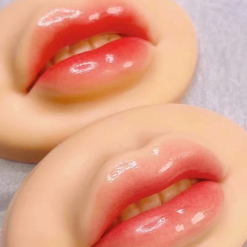 3D Pmu الشفاه الوشم سميكة نموذج سيليكون فتح الفم واقعية ممارسة الجلد سادة 3 الظلام الأسنان تجميل دائم Microblading