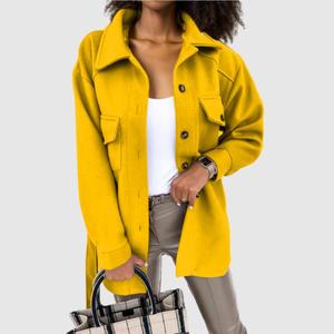 Abrigos de Moda para Mujer, Talla Grande, Color Sólido, Elásticos, con Bolsillos, para Otoño - Product Image 3