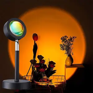 Lampe projecteur Led pour Projection du coucher du soleil, 16 couleurs, en alliage d'aluminium, lot de 2 pièces