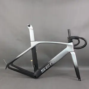 Seraph marka V fren Aero yol bisiklet iskeleti TT-X35 ayrı kök gidon galvanik gümüş degrade tasarım
