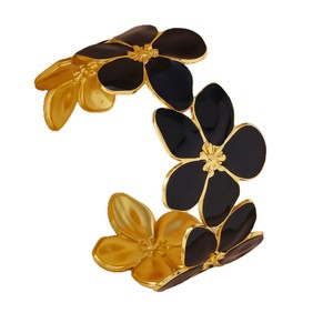 Bracciale a Forma di Fiore con Gocce d'Olio alla Moda per Signore, Bracciale in Acciaio Inossidabile Non Sbiadente, Vendita all'Ingrosso - Product Image 6