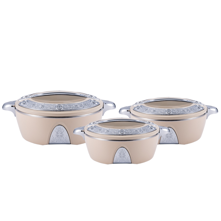 Stainless Steel Food Keep Fresh Casserole 3 Pcs Set Cookware Sets ,Size:1.5L, 2.5L, 4L