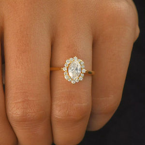 MaiYi IGI-gecertificeerde CVD HPHT laboratorium gekweekte ovaal geslepen diamanten <span class=keywords><strong>ring</strong></span> 14k/18k massief gouden op maat gemaakte sieraden voor dames en heren, verlovingsring - Product Image 2