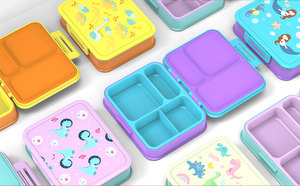 Aohea Easy Classic Design Rectangle Leak Proof Disposable 3 <b>Compartment</b> Container Plastic Bento <b>Box</b> - Product Image 5