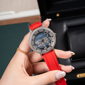 High Quality Luxury Quartz <b>Watch</b> Hand-Inlaid Zircon Sapphire Mirror Fine Steel <b>Case</b> Silicone Strap Ronda Water Resistant Rubber - Product Image 2