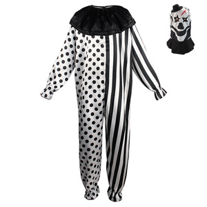 Disfraz de Joker para Cosplay, Disfraz de Halloween y Carnaval Unisex con Rayas y Puntos Blancos y Negros, Talla Adulto - Product Image 1