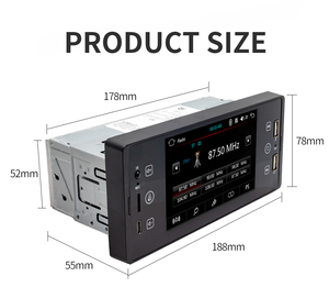 Reproductor Multimedia con pantalla IPS HD de 5 pulgadas para coche, autorradio estéreo 1DIN con Audio <span class=keywords><strong>RCA</strong></span>, BT 5,0, USB, carga rápida, TF, FM, Aux-in, MP5 - Product Image 4
