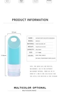 Kit de voyage en silicone anti-fuite approuvé pour l'avion, ensemble de quatre bouteilles de 90 ml avec logo personnalisé - Product Image 4