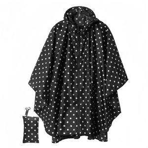 Poncho Impermeable Personalizado con Diseño de Puntos para <span class=keywords><strong>Mujer</strong></span>, Tafetán de Poliéster con Revestimiento de PU, Plegable con Cremallera, Impermeable para Ciclismo y Festivales - Product Image 3