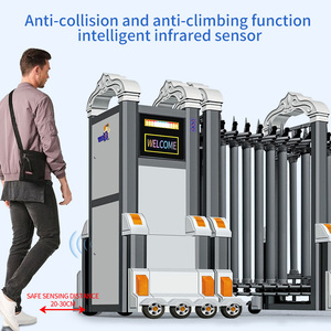 Porte rétractable d'usine Porte de sécurité électrique en alliage d'aluminium Portail rétractable Portail <span class=keywords><strong>escamotable</strong></span> automatique - Product Image 6