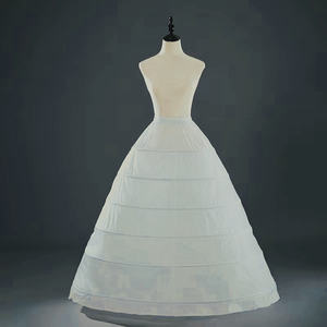 Белая свадебная подолка с 6 обручами и рюшами, 100% полиэстер, оптовая продажа для женщин - Product Image 1