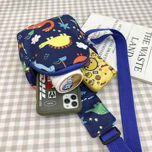 Venta caliente lindo dinosaurio de dibujos animados estampado cintura pecho bolsa para niños niñas moda impermeable monedero con cierre de cremallera - Product Image 2