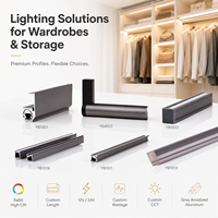 Éclairage LED d'armoire à 45 degrés, éclairage oblique pour étagère de placard, profilé en aluminium dissimulé DC12V YBYGTZ-23