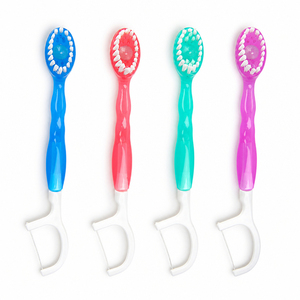 Custom Logo Disposable Mini Toothbrush With Toothpaste Bead Rinseless Portable Travel Toothbrush Flosser Toothpick For Hotel