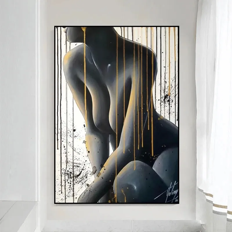 Abstract Woman Sexy Nude Body Art Canvas Painting Wall Art Poster Prints Wall Pictures for Bar Living Room Home Cuadros Decor