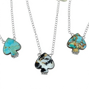 Collier en turquoise blanche de Kingman Royston fait main, en argent sterling, style bohème du Sud-ouest, cadeau pour elle - Product Image 1