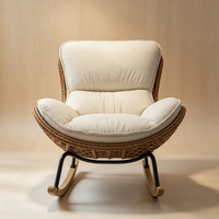 Fauteuil inclinable moderne et chaise longue de balcon, fauteuil de salon, chaise à bascule en osier pour hôtel et appartement
