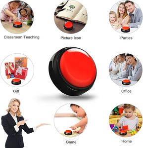 Sistema de avisador sonoro ligero y potente con sonidos únicos para excelentes juegos de preguntas y respuestas - Family <span class=keywords><strong>Feud</strong></span>, Jeopardy. Pantalla de plástico. Batería para el jugador ganador. - Product Image 5