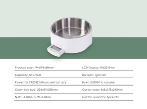 Mangkuk hewan peliharaan Stainless Steel 304, timbangan bertenaga baterai dapur luar ruang bersertifikat ROHS untuk pengukuran berat makanan yang akurat - Product Image 6
