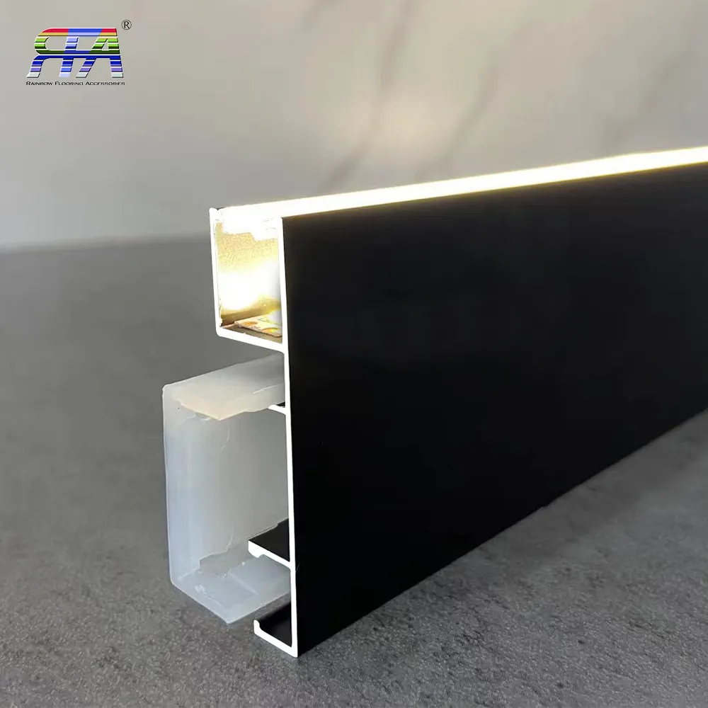 Éclairage LED en aluminium pour plinthes, Base en aluminium, éclairage de 50mm de hauteur, 3 couleurs en stock/Manu en aluminium