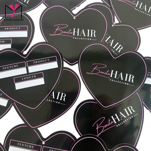 Custom Waterproof PVC Hair Tags Heart-Shaped Hang Tags Sustainable Paper <b>Labels</b> String Style Printed Design - Product Image 3