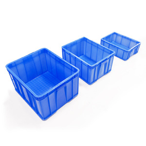 Plastic Turnover Box Large Blue Stackable <b>Crates</b> For Workshop Logistics Storage - Product Image 3