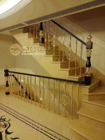 Rampe d'escalier en alliage d'aluminium Copper Mansion Guangdong Foshan, usage intérieur, luxe léger, villa, modèle 888 finement sculpté