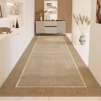 Modern Solid Beige Runner Rug for Hallway 2x6, Low Pile Easy to Clean Non-Skid Indoor Floor Mat for Kitchen & Walkway