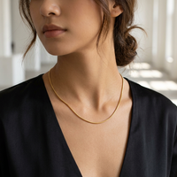 Collier ras du cou en acier inoxydable sur mesure, chaîne serpent ronde, perles à sertir, anneaux sans soudure, composants de bijoux DIY, OEM ODM