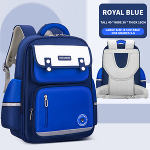 Sac à dos scolaire imperméable avec fermeture éclair pour élèves du primaire, soulagement de la charge et protection de la colonne vertébrale pour les enfants de la 1ère à la 6ème année - Product Image 1