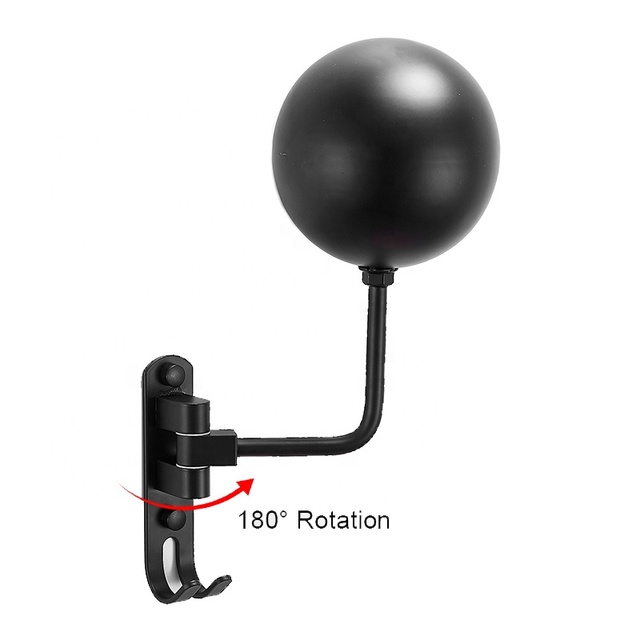 Space Aluminum Wall Mounted Motorcycle Helmet Rack Foldable With Jacket Hanger Black Helmet Hanger