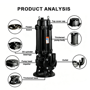 Pompe à eaux usées de 3 CV, 6 pouces, en <span class=keywords><strong>fonte</strong></span>, pompe submersible à eaux usées de 7,5 CV, robuste, pour eau chimique - Product Image 2