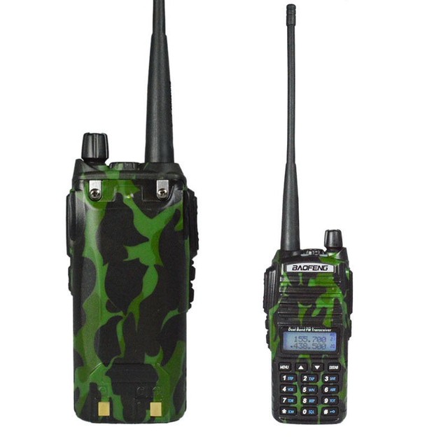 For BF UV-82 Camouflage Walkie-Talkie 5W Two Way Radio with 1800mAh Battery 3-8km Range for Training