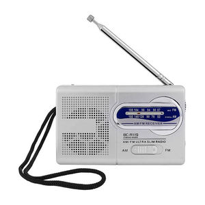 Mini-récepteur radio portable ultra-plat AM/FM double bande avec haut-parleur intégré et prise casque haute sensibilité - Product Image 1