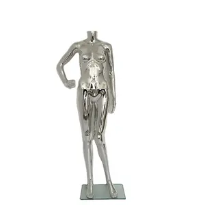 Sliver chrome Korea slim body no head plastic female mannequin fashion factory wholesale