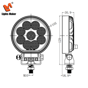Lámpara de Trabajo para Tractor de Alta Resistencia, 36W, 4.1 Pulgadas, LED, 3600LM, Haz de Luz Amplio, Impermeable, para Embarcaciones, Construcción, 0705-4-36 - Product Image 3