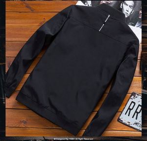 Spring Autumn Solid Color Thin Stand Collar Front Logo Men's Teenager Large Size Bomber Jacket OEM Service - Product Image 2